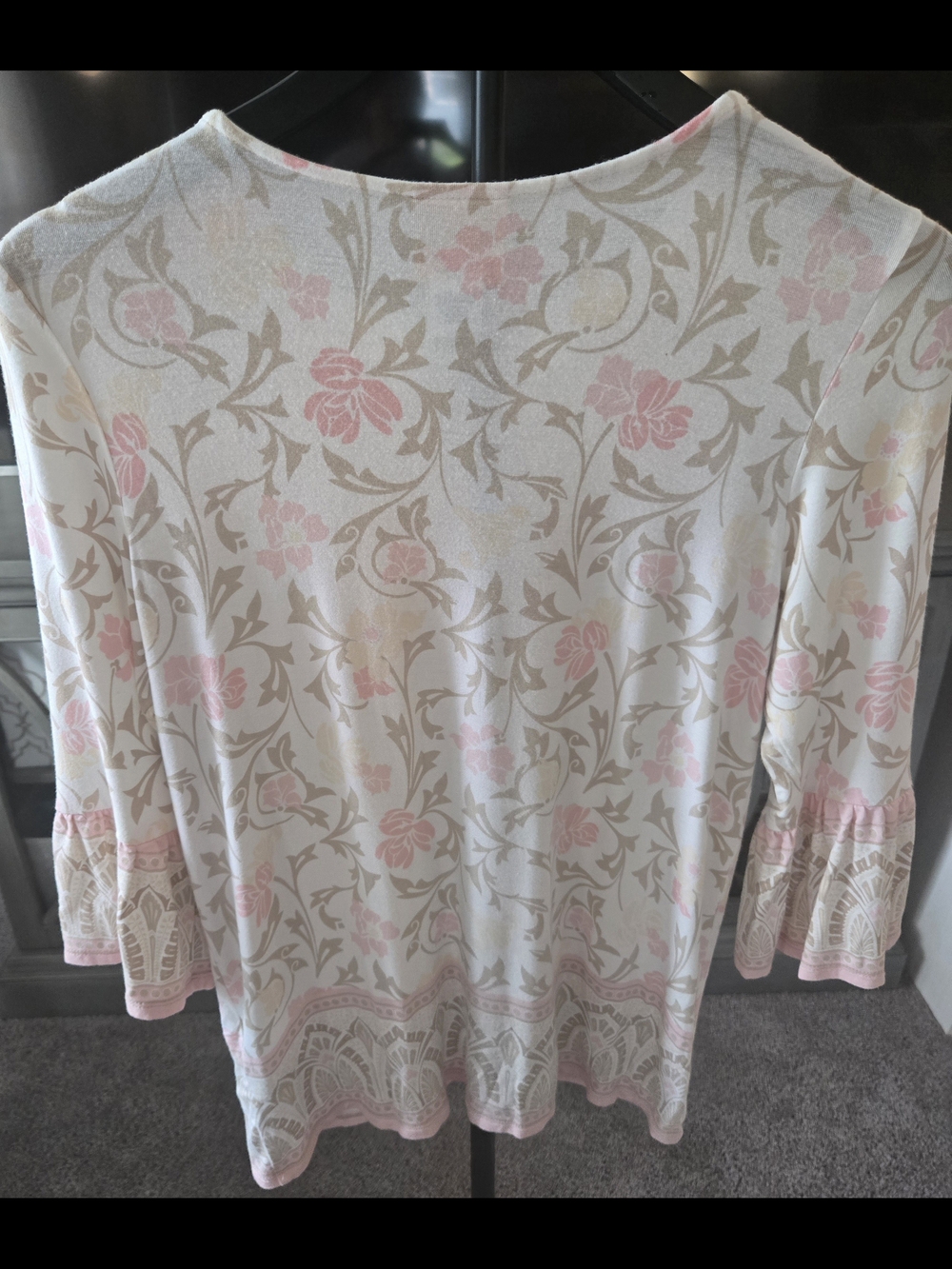 Ruby Rd. Cream Tunic with Pink Lace-Trimmed V-Neck - Picture 4 of 4